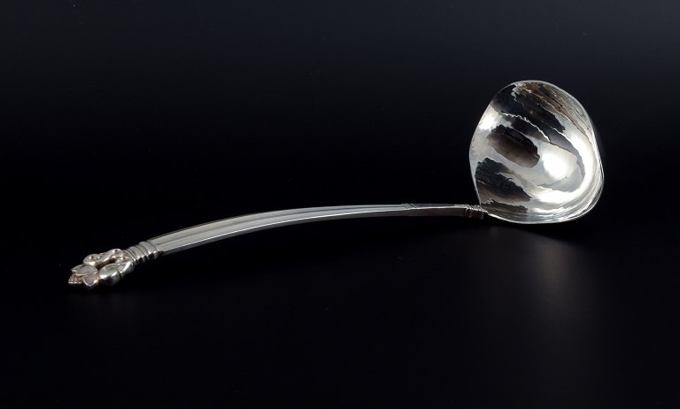 Georg Jensen Acorn, sauce spoon in sterling silver.