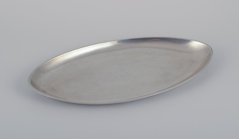 Just Andersen, tidligt Art Deco fad i tin. Oval form.