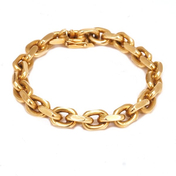 Kräftiger 14kt Gold anker Armband. L: 20,5cm. G: 63,8gr