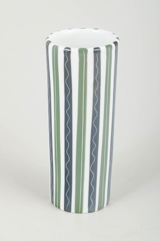 Upsala Ekeby Karlskrona“Alfa” vase, hand-painted ceramic, mid-20th century.