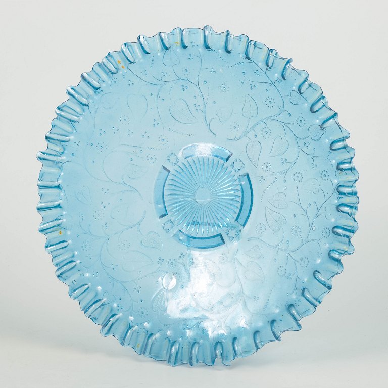 Decorative Scandinavian pressed glass dish.