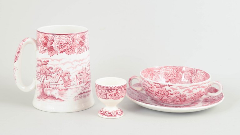 Mason’s, Wood & Sons, sæt med ølkrus, bouillonkop med underkop og æggebæger.
