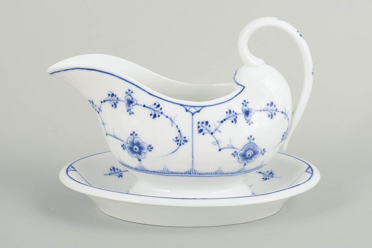 Royal Copenhagen Musselmalet Riflet, sjælden antik sauceskål.