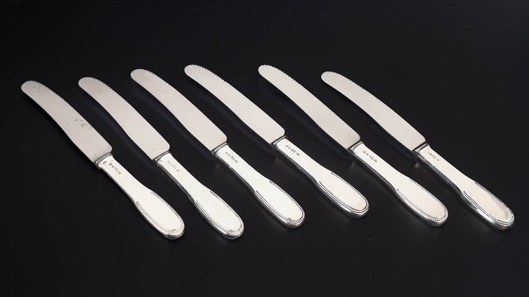 Evald Nielsen dinner knives, set of six. Model number 14.