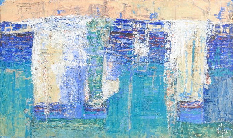 Lauri Nila, abstract composition, listed Finnish artist.