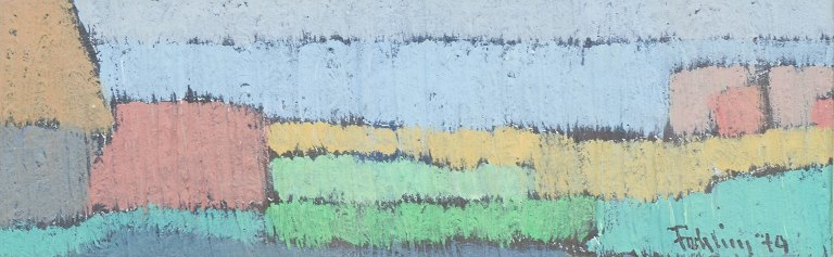 Gunnar Fohlin, oil on paper, listed Swedish artist.