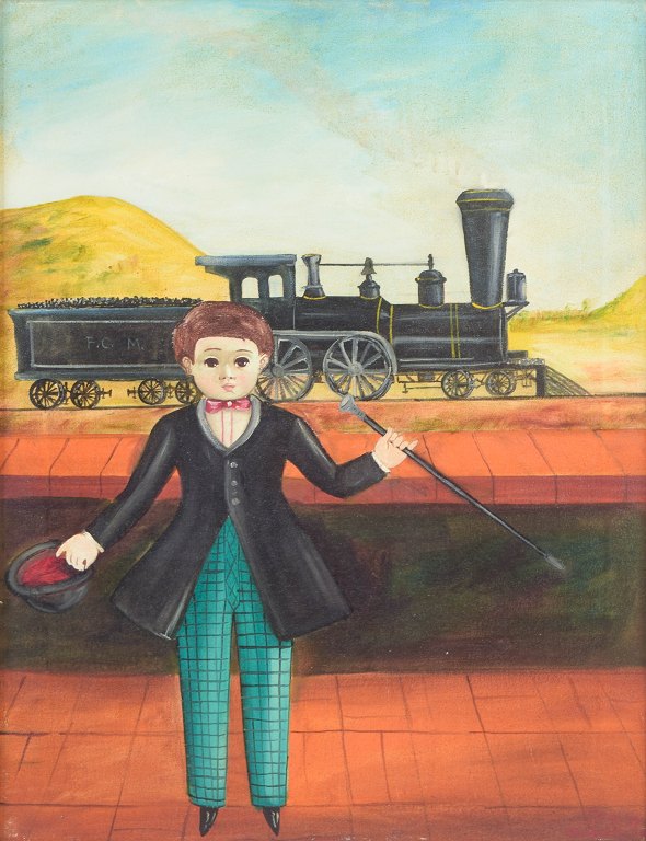 Agapito Labios, oil painting on canvas, listed Mexican painter.