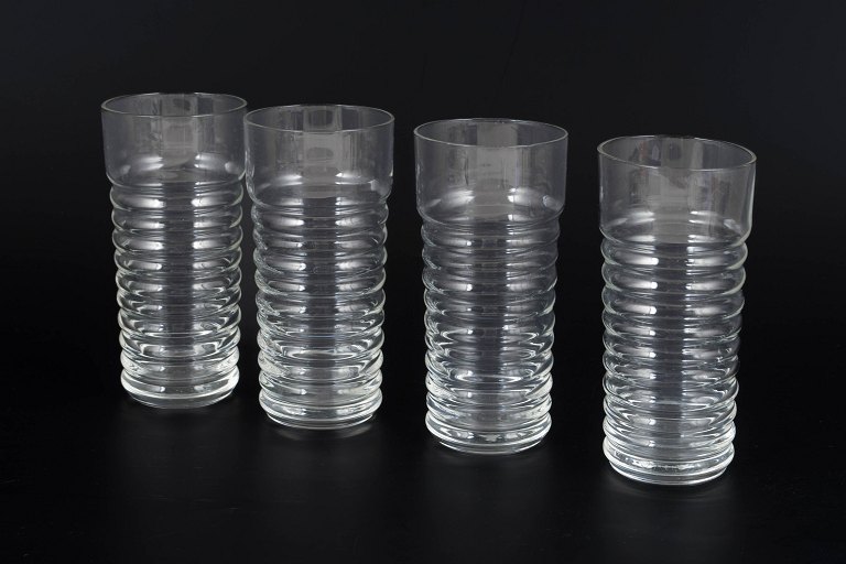 Nanny Still for Riihimäen Lasi, set of four drinking glasses.