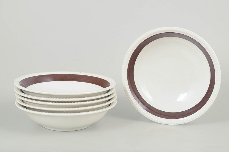 Gefle "Malta", set of six deep plates.