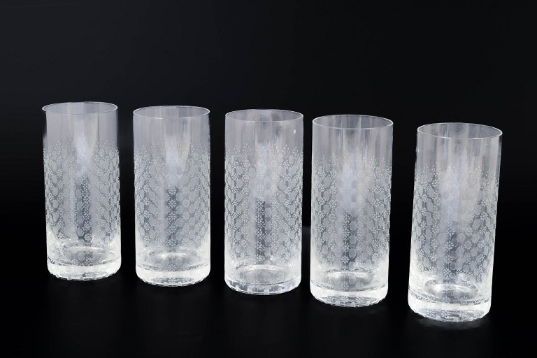 Bjørn Wiinblad for Rosenthal, set of five “Romanze” glasses.